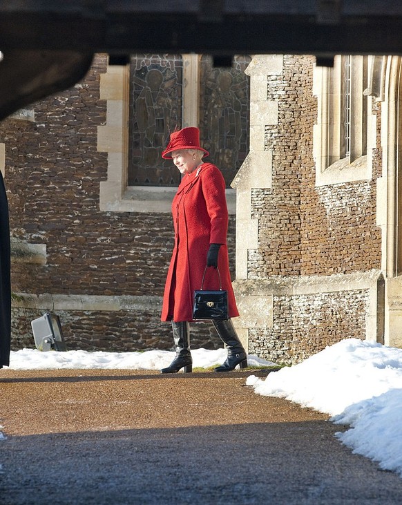 Queen Elizabeth Ii At St Mary Magdalene Church, On The Royal Estate At Sandringham In Norfolk, Attending A Christmas Day Church Service. (Photo by Mark Cuthbert/UK Press via Getty Images)