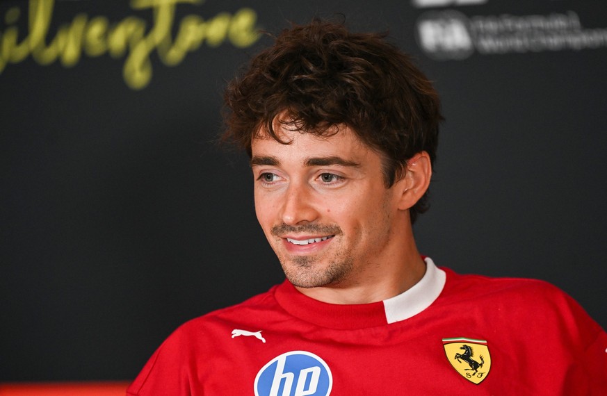 epa12212720 Scuderia Ferrari driver Charles Leclerc of Monaco during a press conference at the Formula One British Grand Prix, in Silverstone, Britain, 03 July 2025. The 2025 Formula 1 British Grand P ...