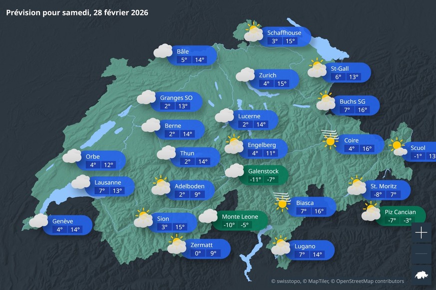 Voici à quoi ressemblera la journée de samedi en Suisse.