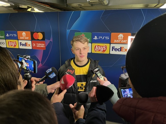 Après le match, Lewin Blum était logiquement très demandé par les médias.