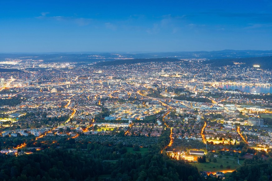 Une vue aérienne de Zurich.