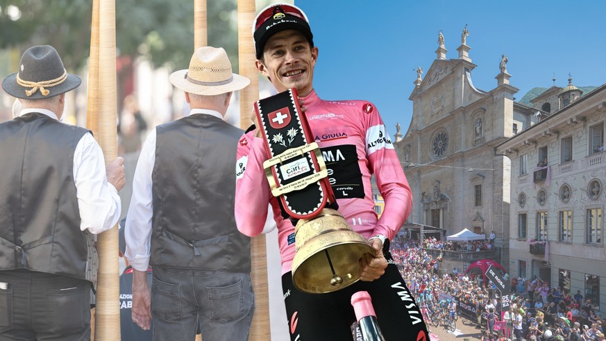Le cycliste danois a eu droit au cor des Alpes avant le départ donné à Bellinzone. Après sa victoire, il a reçu une cloche suisse sur le podium.