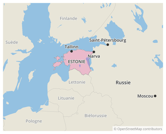 Carte locale Estonie-Russie