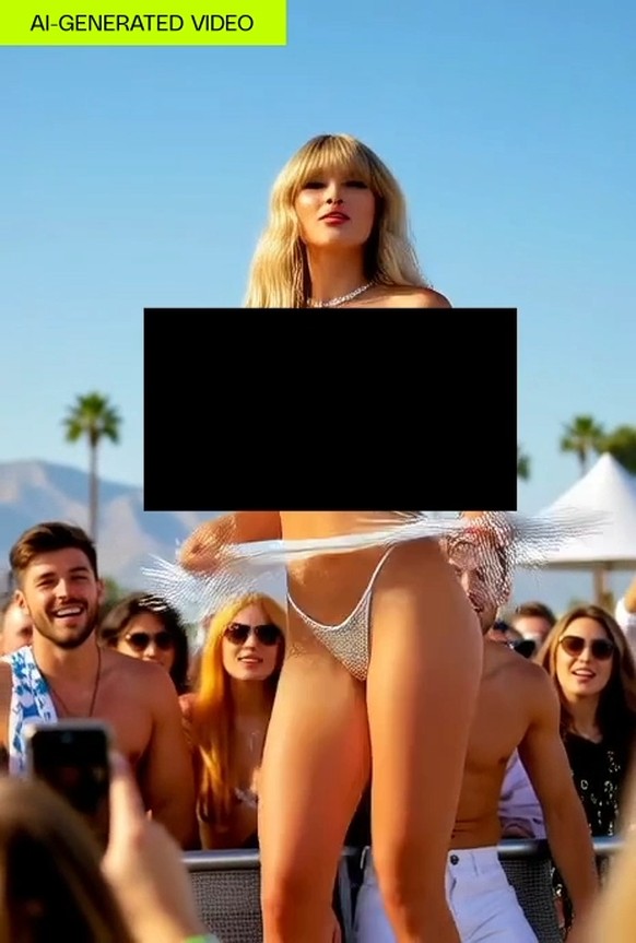 Le média a décidé de censurer la poitrine de la fausse Taylor Swift.