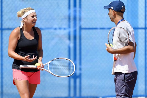 Timea Bacsinszky et son coach Erfan.