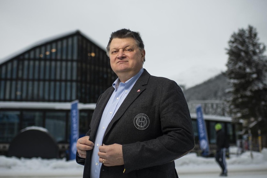 Gaudenz F. Domenig, president of HC Davos, poses at the 93th Spengler Cup ice hockey tournament in Davos, Switzerland, Friday, December 27, 2019. (KEYSTONE/Gian Ehrenzeller)