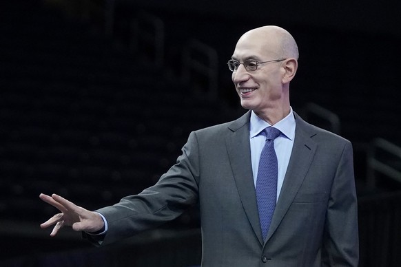 NBA Commissioner Adam Silver arrives at a news conference announcing that the 2025 NBA All-Star Game will be played in San Francisco at the Chase Center in San Francisco, Monday, Nov. 6, 2023. (AP Pho ...