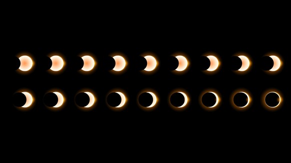 Les différentes étapes d&#039;une éclipse solaire