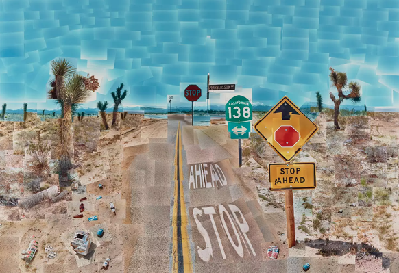 David Hockney. Pearlblossom Hwy., 11-18th April 1986 (Second Version), 1986