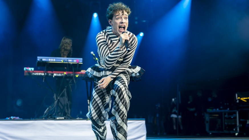 Swiss singer Nemo performs performs on the Vega stage, during the 48th edition of the Paleo Festival, in Nyon, Switzerland, Sunday, July 27, 2025. The Paleo is an open-air music festival in the wester ...