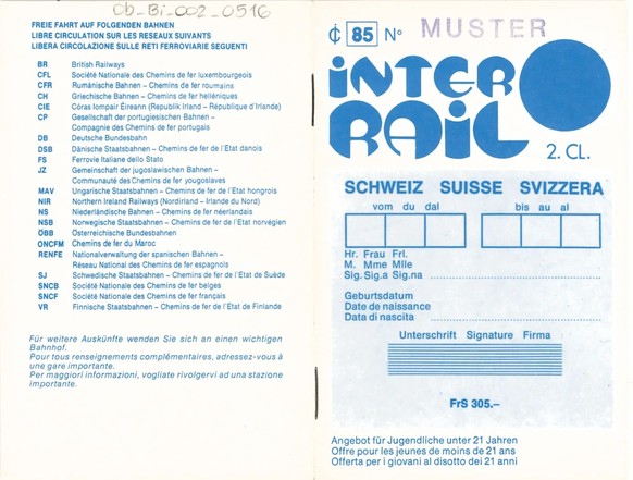 Modèle d’abonnement InterRail des entreprises de transport suisses, 1973.
https://www.sbbarchiv.ch/detail.aspx?ID=453408