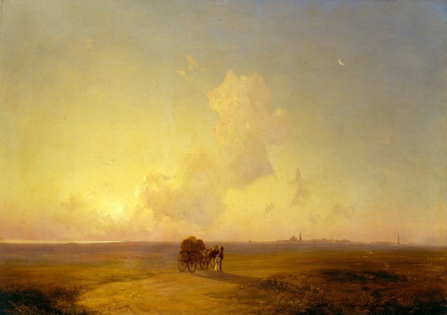 Ivan Aivazovsky (1817-1900), Charette dans le champ, 1848.