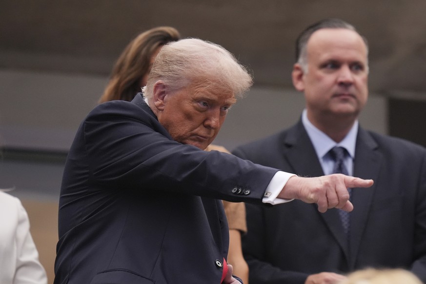 President Donald Trump attends the men's singles final of the U.S. Open tennis championships, Sunday, Sept. 7, 2025, in New York. (AP Photo/Seth Wenig)
US Open Tennis