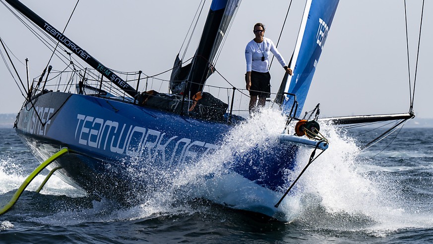 Sur son Imoca Teamwork, Justine Mettraux se lance dimanche dans son premier Vend