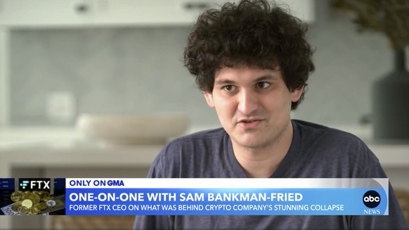 In this screengrab from an interview with ABC News is Sam Bankman-Fried, former CEO of the failed cryptocurrency exchange FTX. The interview, which appeared on the program Good Morning America, took p ...