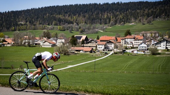 Simon Pellaud from Switzerland of team Swiss Cycling National team rides during the first stage, a 168,4 km race between Neuchatel and La Chaux-de-Fonds at the 73th Tour de Romandie UCI ProTour cyclin ...