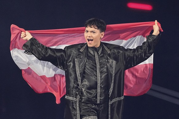 JJ from Austria reacts as he arrives on stage for the Grand Final of the 69th Eurovision Song Contest, in Basel, Switzerland, Saturday, May 17, 2025. (AP Photo/Martin Meissner)
Switzerland Eurovision  ...