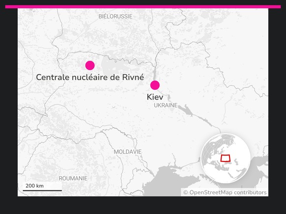 Centrale nucléaire de Rivné et Kiev.
