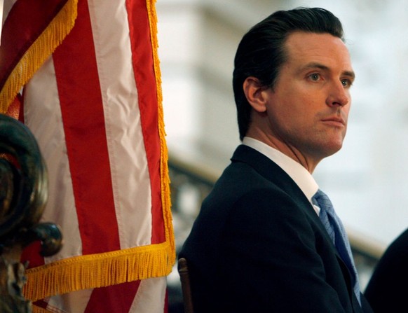 Mayor Gavin Newsom attended a kick-off ceremony for Black History Month at City Hall in San Francisco, Calif. on Friday, Feb. 2, 2007 one day after acknowledging an affair with the wife of his former  ...