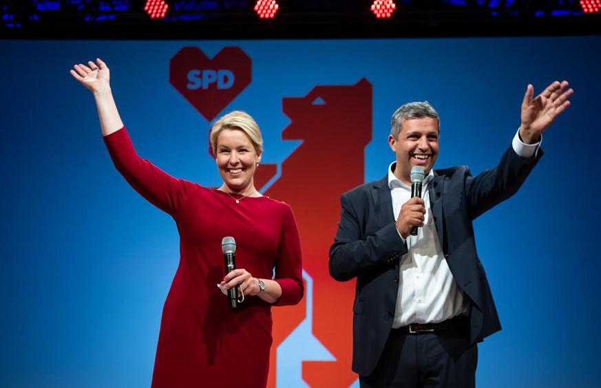 26.09.2021, Berlin: Franziska Giffey, Spitzenkandidatin der Berliner SPD f