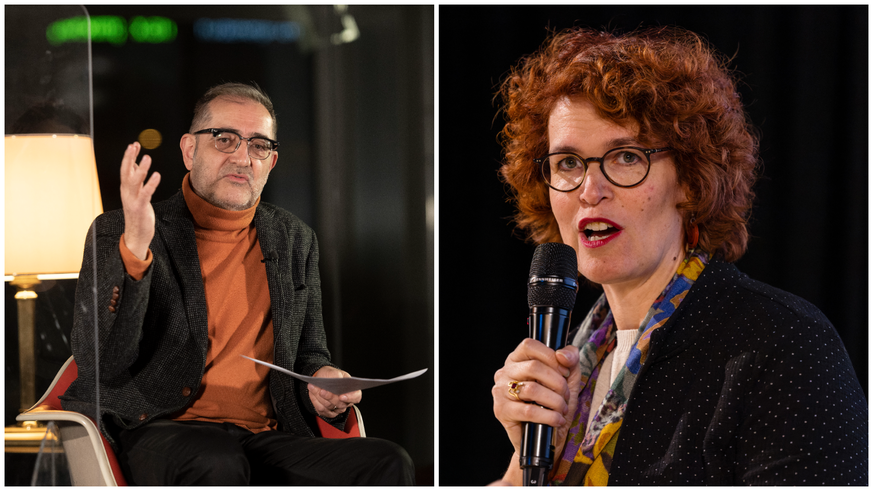Samir Jamal Aldin (à gauche) et Nadine Adler Spiegel (à droite) sont en profond désaccord sur l'annulation d'un cycle de subvention du cinéma suisse en 2027.