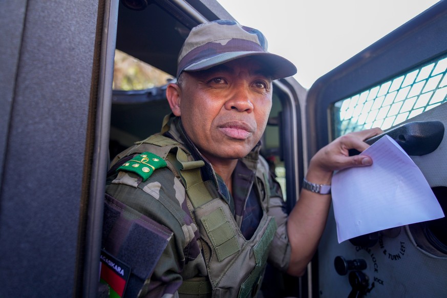 FILE - CAPSAT military unit commander Col. Michael Randrianirina is seen in Antananarivo, Madagascar, Oct. 14, 2025. (AP Photo/Brian Inganga, File)
Michael Randrianirina