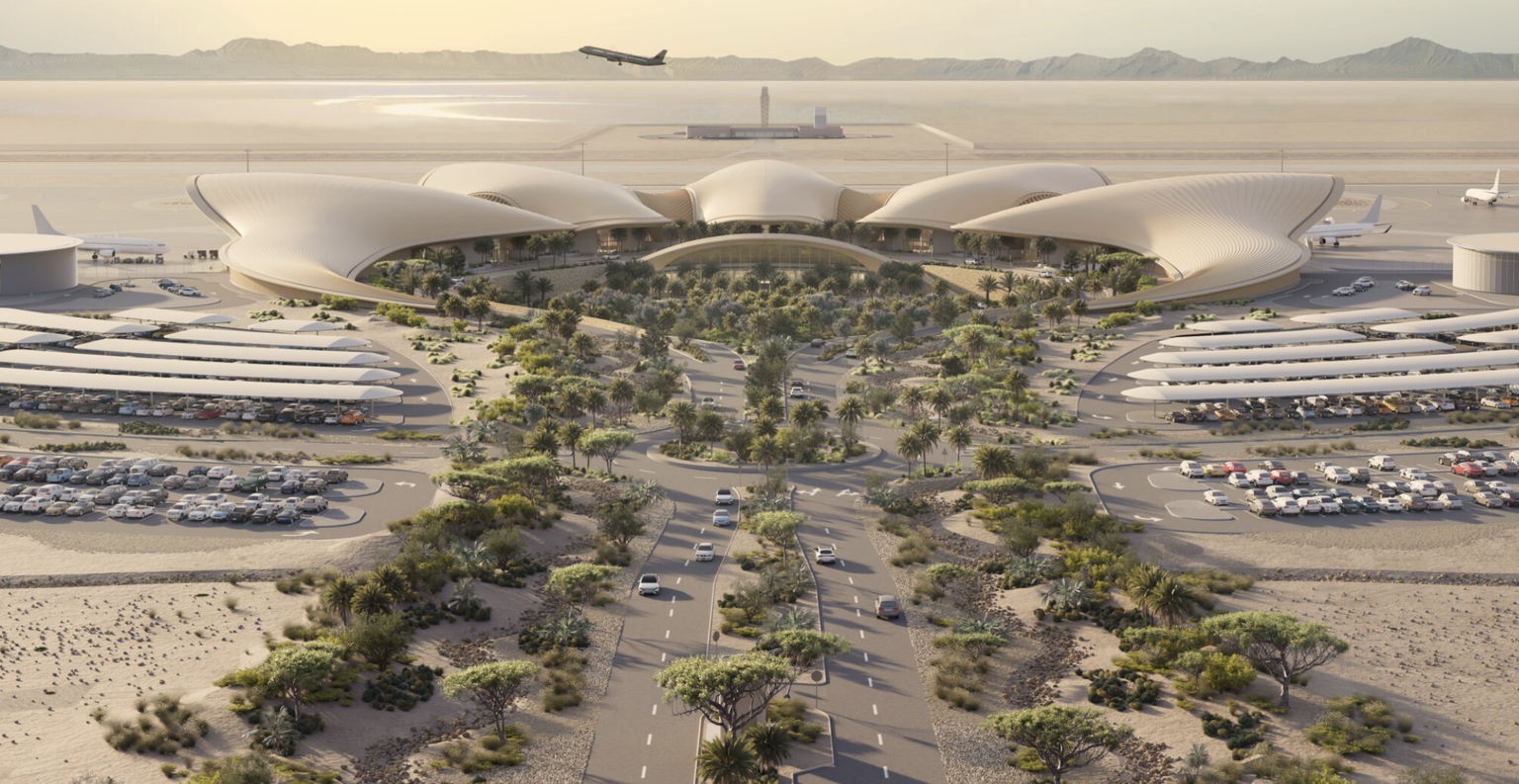 L'aéroport est situé au large des côtes de la mer Rouge, dans la province de Tabuk.