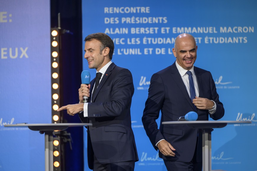 Emmanuel Macron et Alain Berset lors de la visite en Suisse du dirigeant français, en novembre dernier.