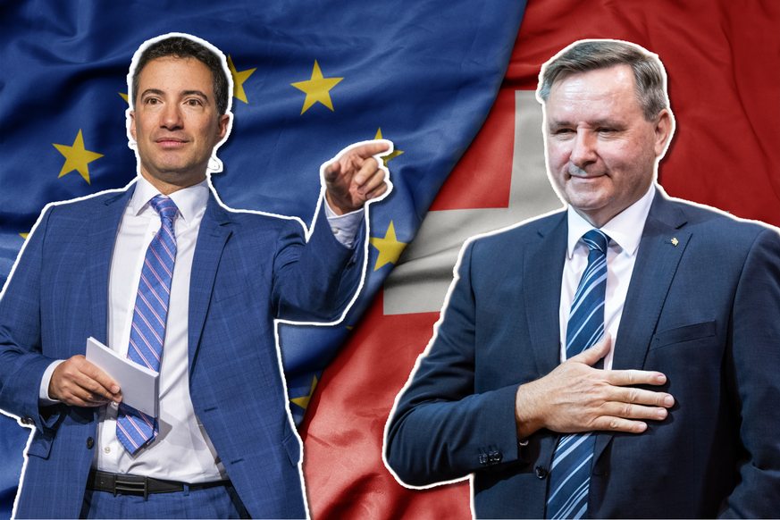 Le PLR Andrea Caroni (à gauche) et l'UDC Werner Salzmann (à droite) ont contribué aux modifications proposées par la Commission de l'économie du Conseil des Etats à propos des accords avec l ...