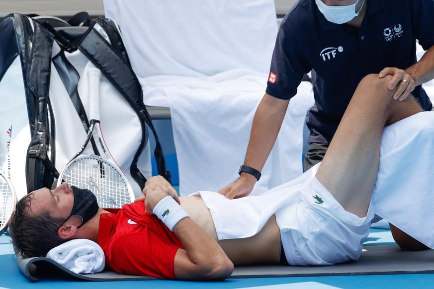 Daniil Medvedev a eu des grosses difficultés physiques mercredi contre Fabio Fognini. Il a notamment dû faire appel au kiné.