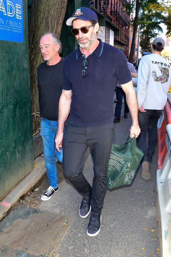 NEW YORK, NEW YORK - OCTOBER 26: Hugh Jackman is seen on October 26, 2023 in New York City. (Photo by Raymond Hall/GC Images)
