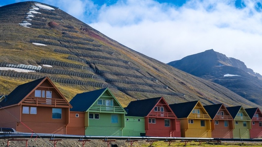 Bunte Häuser in Longyearbyen, Svalbard