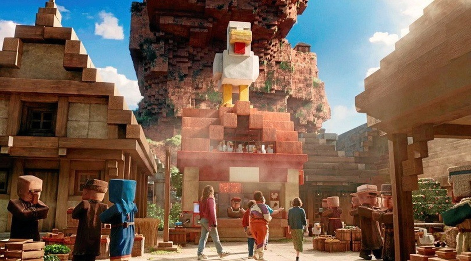Le village des citoyens dans Minecraft.