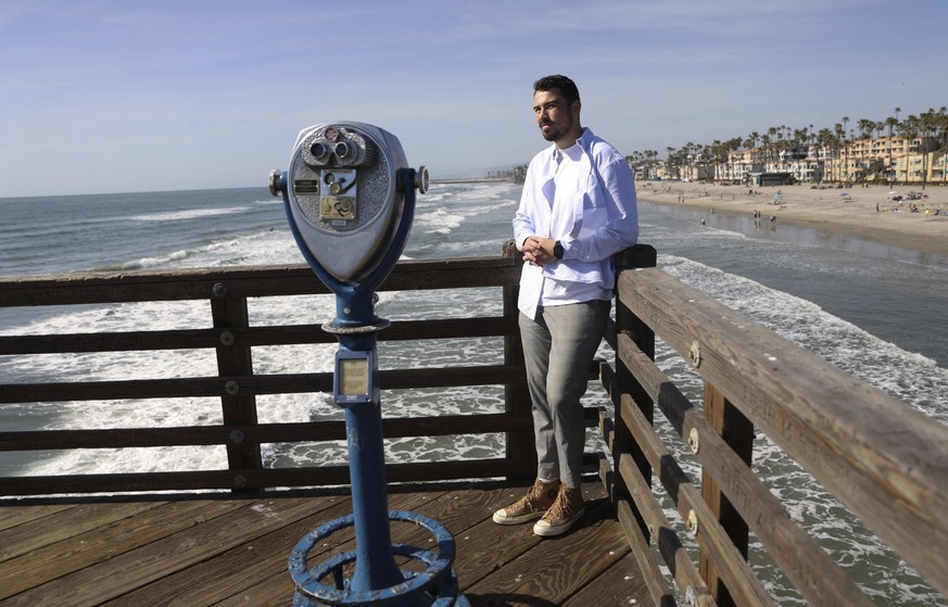 Vlad Fedoryshyn stands for a portrait in Oceanside, California, on March 20, 2025. With Russian troops ravaging Ukrainian cities, some were offered a way out when the United States welcomed them as pa ...