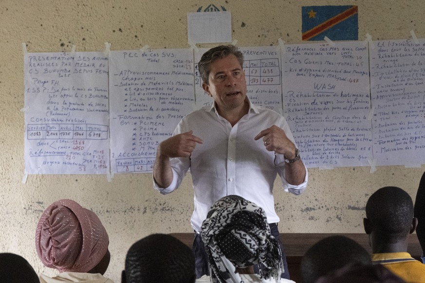 Tom Fletcher, Under-Secretary-General for Humanitarian Affairs and Emergency Relief Coordinator at the Office for the Coordination of Humanitarian Affairs (OCHA), visits North Kivu's town of Buhu ...