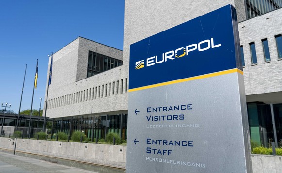 epa09254493 An exterior view of the Europol headquarters in The Hague, the Netherlands, 08 June 2021, prior to a Europol&#039;s press conference on one of the largest and most sophisticated law enforc ...