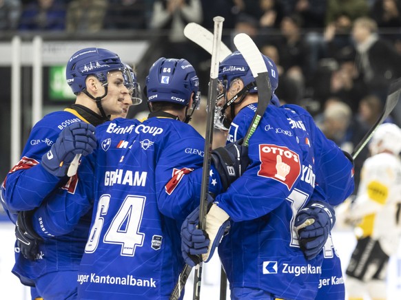 La joie des Zougois, qui ont dominé Ajoie 8-3 jeudi