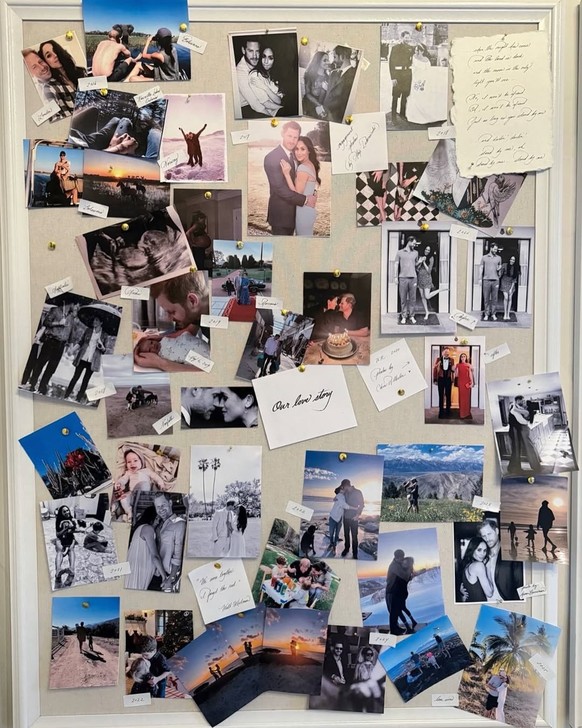 Pour célébrer leur 7e anniversaire de mariage lundi, Meghan Markle a partagé une photo d'un tableau d'affichage.