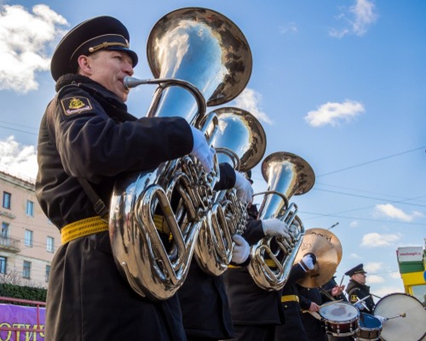 La musique militaire est une tradition liée à l'éducation politique et idéologique au sein de l'armée russe (photo prétexte - Murmansk 2019).