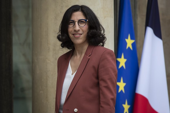 epa09969833 French Culture Minister Rima Abdul Malak arrives at Elysee palace for the first new cabinet meeting, in Paris, France, 23 May 2022. Elisabeth Borne has been appointed as the new French Pri ...