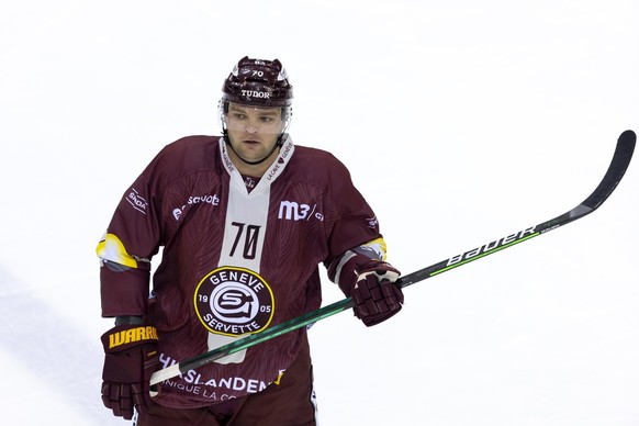Geneve-Servette's forward Teemu Hartikainen skates, during a National League regular season game of the Swiss Championship between Geneve-Servette HC and HC Lugano, at the ice stadium Les Vernets, in  ...