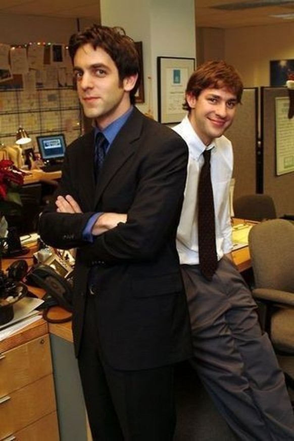 John Krasinski and B.J. Novak in the office