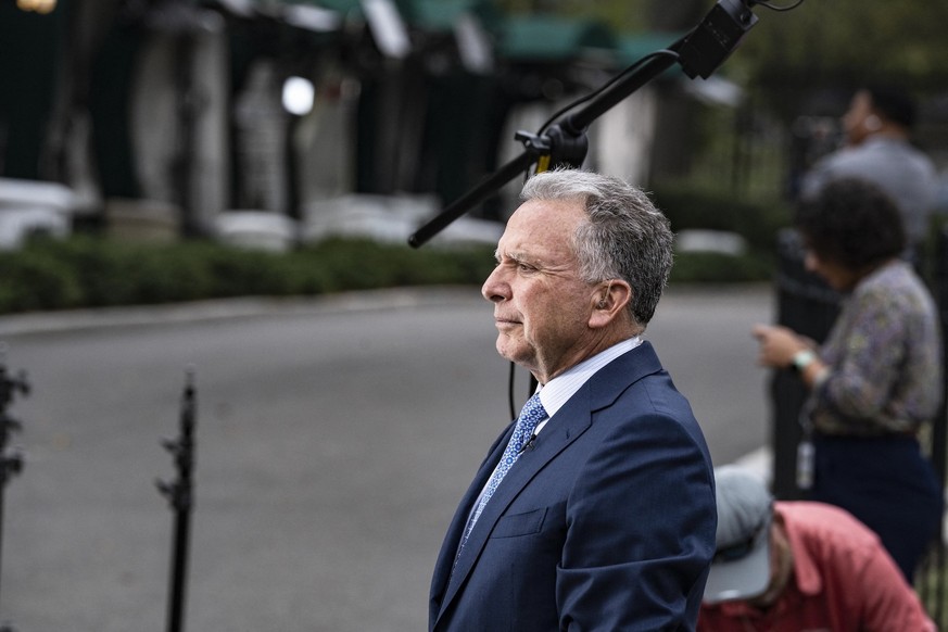 U.S. Special Envoy to the Middle East Steve Witkoff gives an interview to FOX News Channel&#039;s Bret Baier outside the West Wing of the White House after he stops and talks to the press in Washingto ...