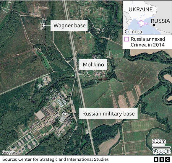 Le camp d'entraînement de Wagner se trouve non loin d'une base militaire russe.