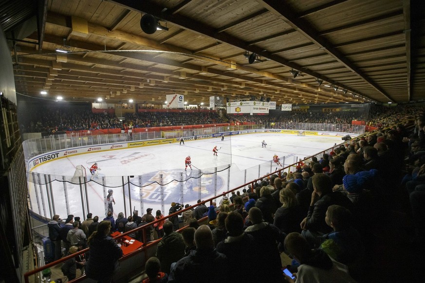 A general view of ice stadium, during a friendly international ice hockey game between Switzerland and France, at the ice stadium De Graben, in Sierre, Switzerland, Friday, April 26, 2019. Switzerland ...