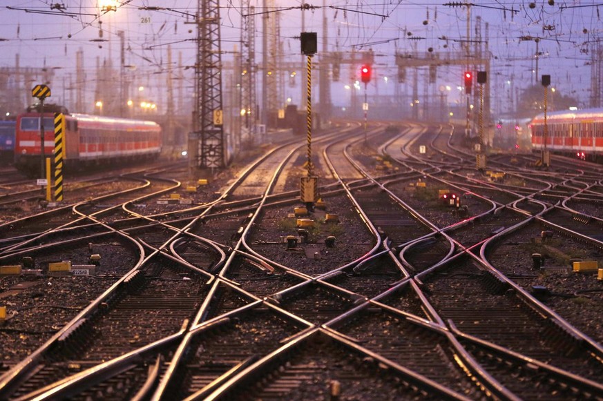 Rail tracks are almost empty as German train drivers went on strike demanding for higher wages and less working hours in Frankfurt, Germany, Saturday, Oct. 18, 2014. A union representing German train  ...