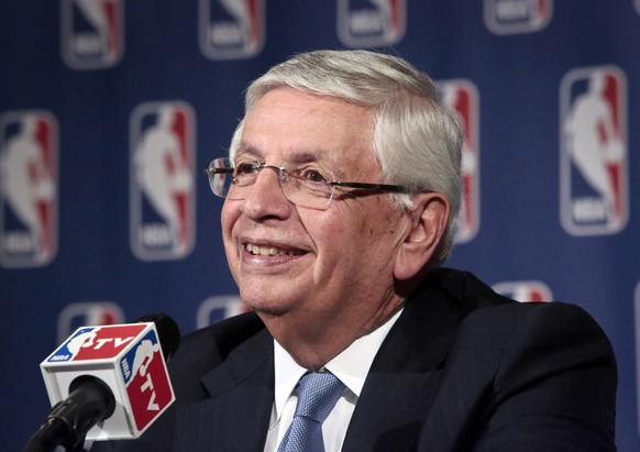 FILE - In this Oct. 23, 2013 file photo, NBA Commissioner David Stern smiles during a news conference after an NBA board of governors meeting in New York. Stern is amazed when he looks at the NBA and  ...