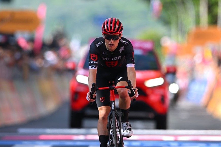 BASSANO DEL GRAPPA, ITALY - MAY 25: Michael Storer of Australia and Tudor Pro Cycling Team crosses the finish line during the 107th Giro d'Italia 2024, Stage 20 a 184km stage from Alpago to Bassa ...