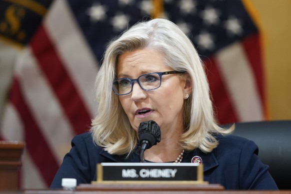 Vice Chair Liz Cheney, R-Wyo., speaks as the House select committee investigating the Jan. 6 attack on the U.S. Capitol holds a hearing at the Capitol in Washington, Tuesday, June 28, 2022. (AP Photo/ ...