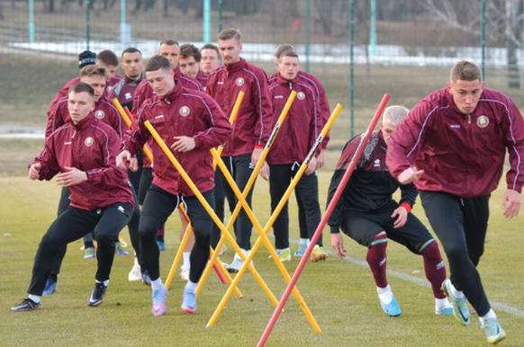 Les Biélorusses à l'entraînement à Minsk, juste avant leur départ pour Novi Sad.